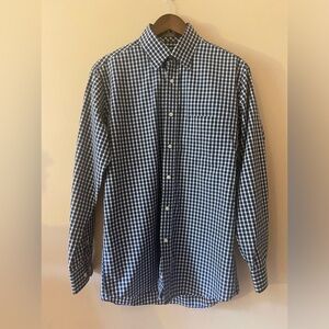 FORSYTH OF CANADA Men’s Classic Navy Checkered Quality Cotton Shirt Medium